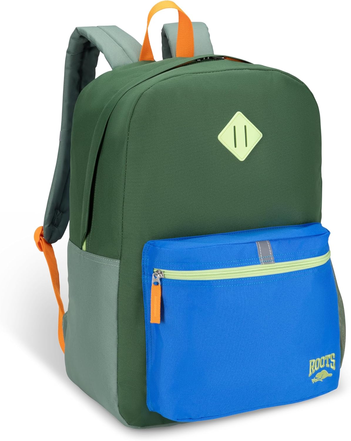 Roots Teen Lightweight Backpack — Made from Recycled Polyester with 15.6" Laptop Compartment, Rain Flap, Bottle Pocket, Reflective Accent, and Back Padding — 34L, Black