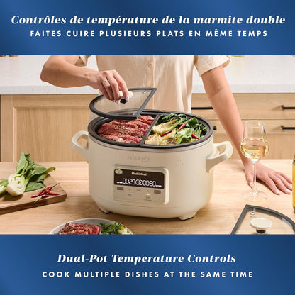 Crock-Pot MultiMeal Multicooker and Programmable Slow Cooker, With Extra 8-Qt. Cooking Pot, Oat Milk
