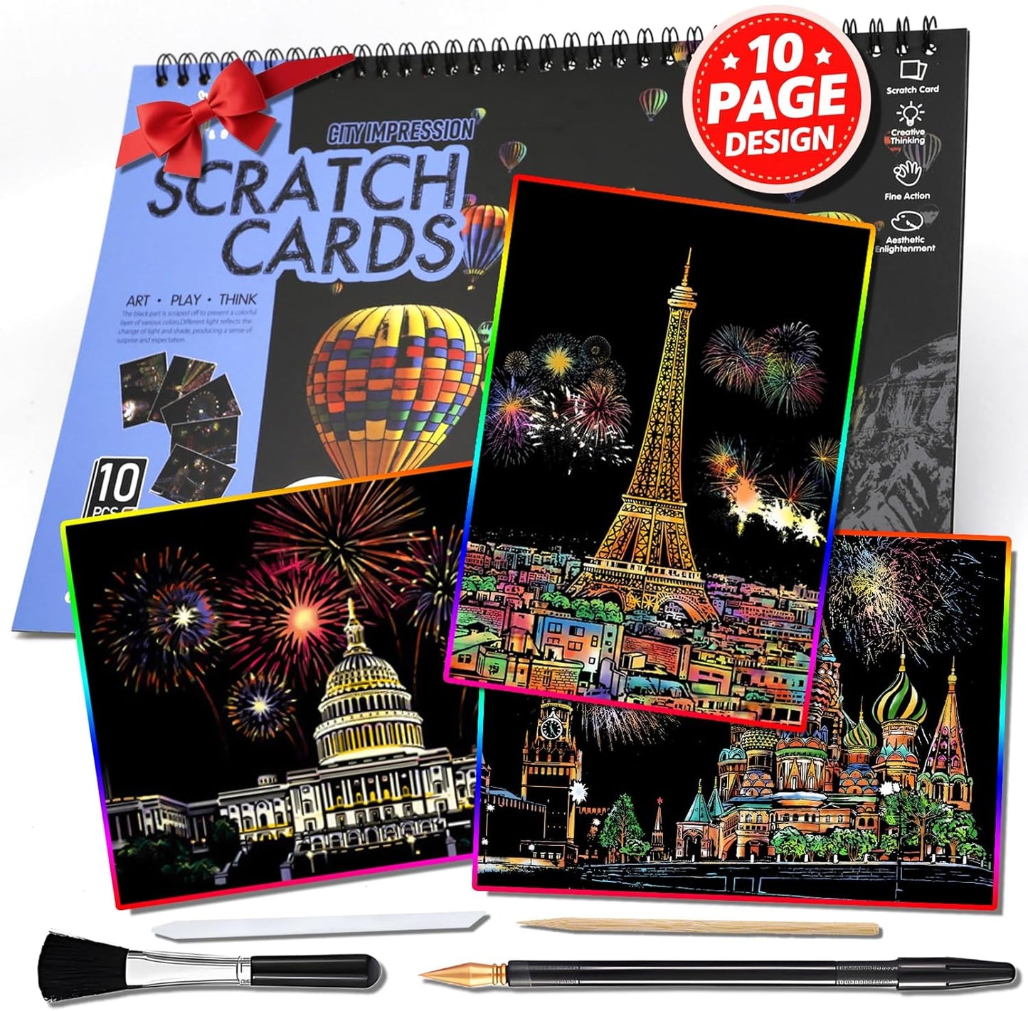 Purilite Select 20 PCS Cityscape Scratch Art Book