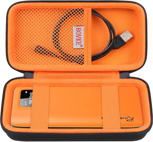 BOVKE Travel Case for RoamWiFi 4G LTE Mobile Hotspot Router, Worldwide Portable High Speed Hotspot, RoamWiFi Pocket Hotspot Holder with Mesh Pocket for Charging Cables, Black