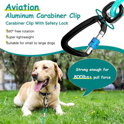 Tie Out Cable for Dogs, 10FT Dog Leads for Yard Chew Proof, Heavy Duty Dog Tie Out Cable for Large Dogs Up to 126lbs, Durable Dog Runner for Yard or Camping