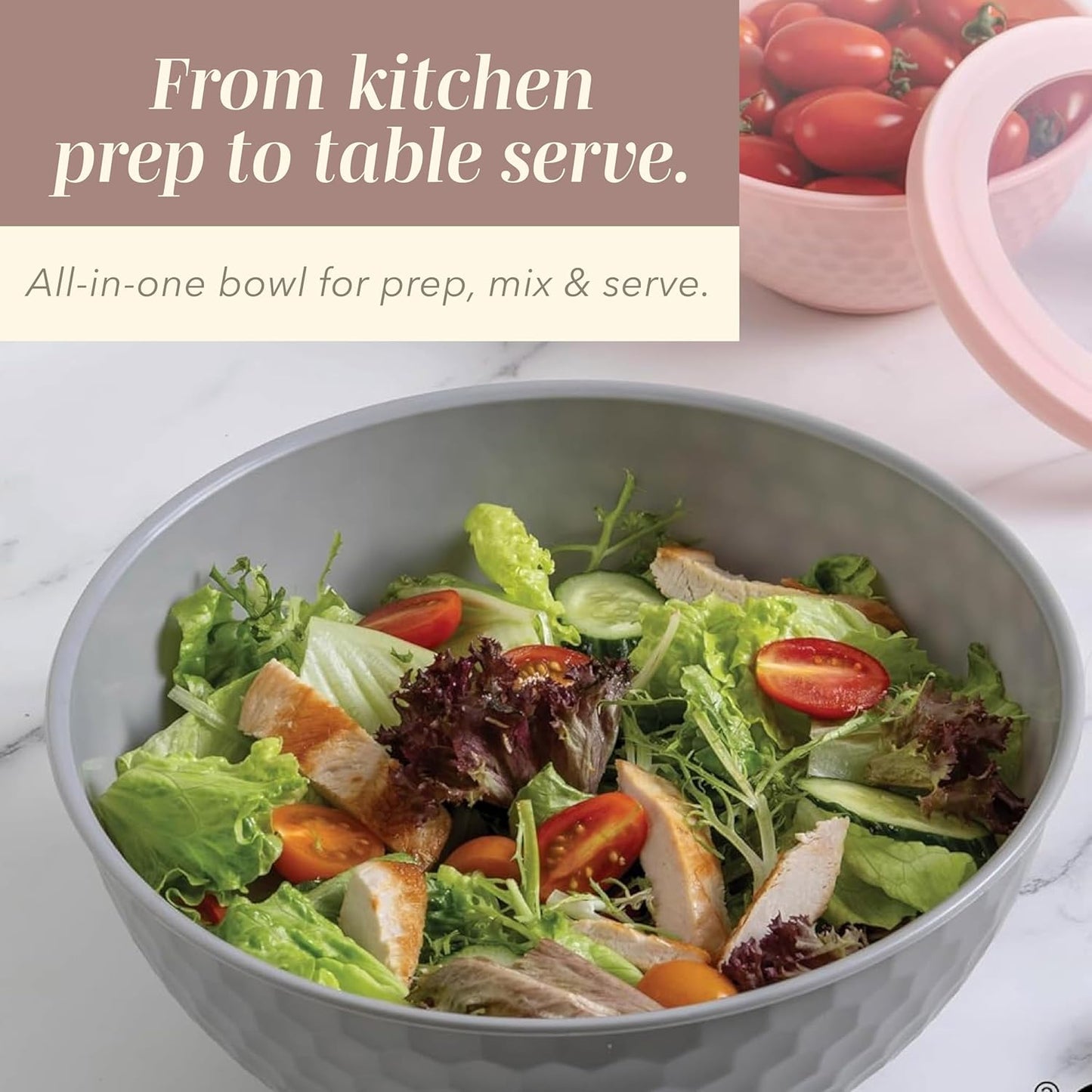 COOK WITH COLOR Mixing Bowls with TPR Lids - 12 Piece Plastic Nesting Bowls Set Includes 6 Prep Bowls and 6 Lids, Microwave Safe Mixing Bowl Set (Mint)