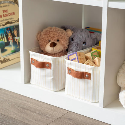 OrganiHaus Large Fabric Storage Baskets for Shelves 3 Pack, 15x11in Closet Storage Bins for Shelves, Cloth Baskets, Fabric Storage Cubes, Linen Closet Organizers, Fabric Basket, White Basket