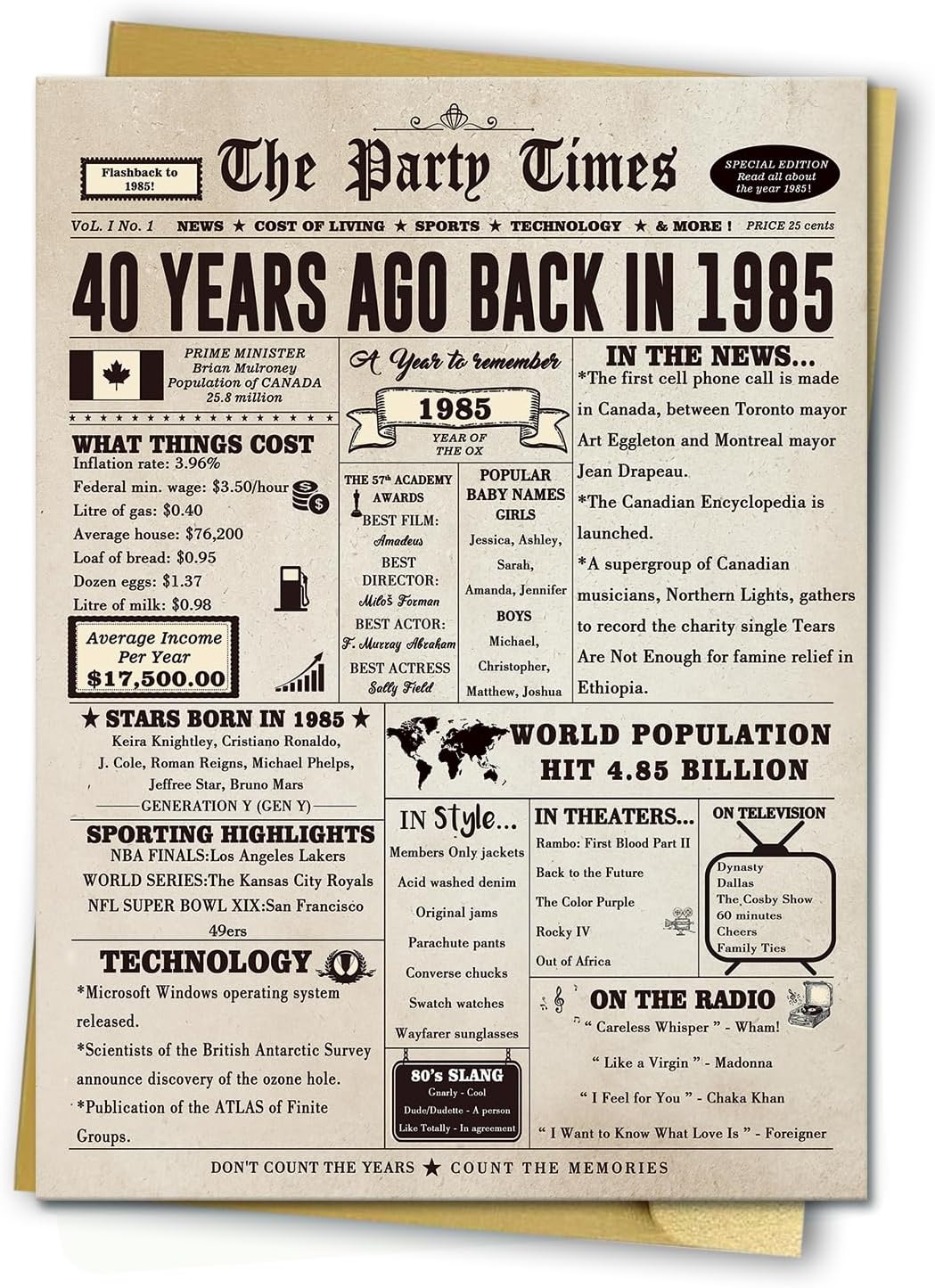 Large 50 Years Old Birthday Gifts for Women Men,Happy 50th Birthday Card for Husband Wife, Retro 50 Years Old Birthday Gifts for Mom Dad