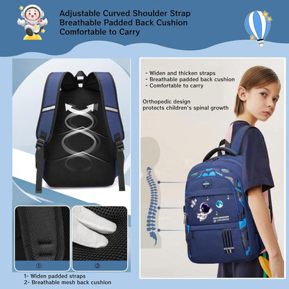MITOWERMI Astronaut-space Backpack for Boys-Girls Elementary Middle School Bags for Girls Kids Bookbag