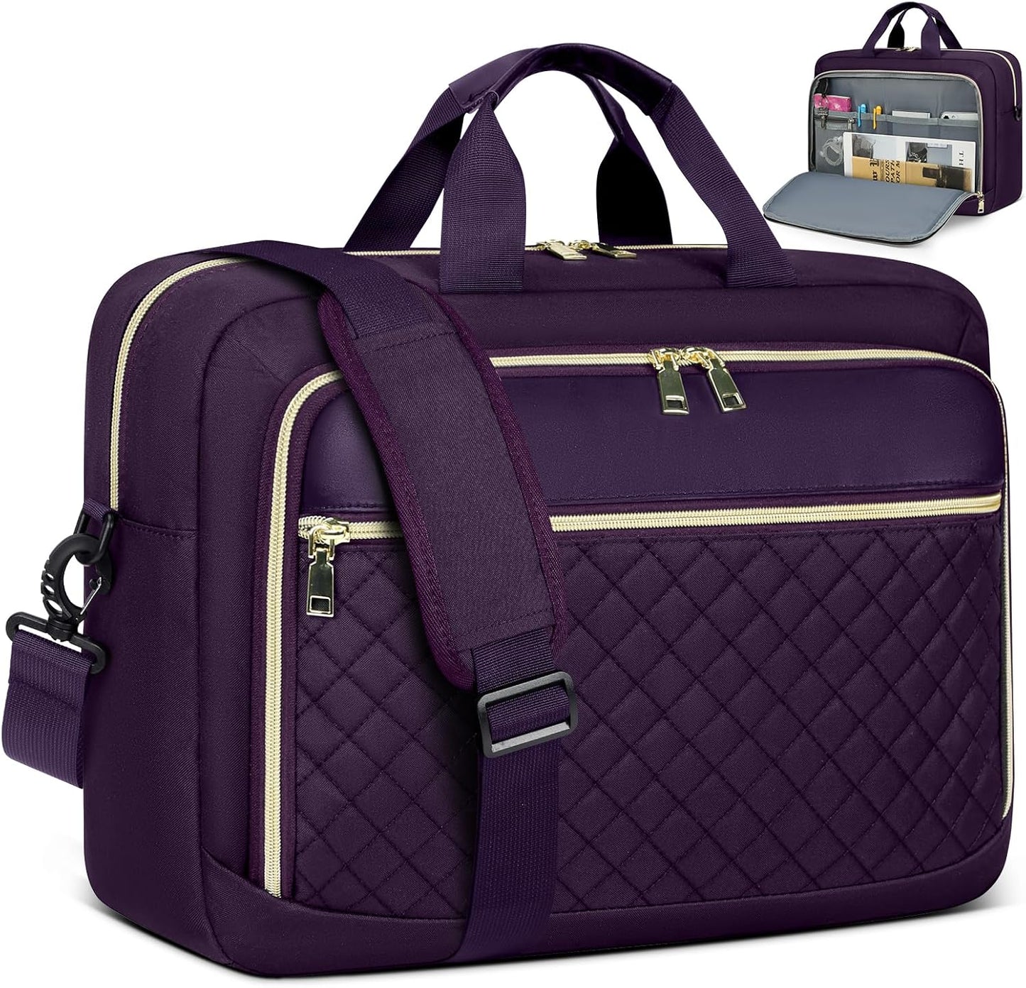 Laptop Bag 17 Inch Laptop Briefcase for Women Waterproof Computer Messenger Bag Professional Laptop Case for Business Work - PuriLite