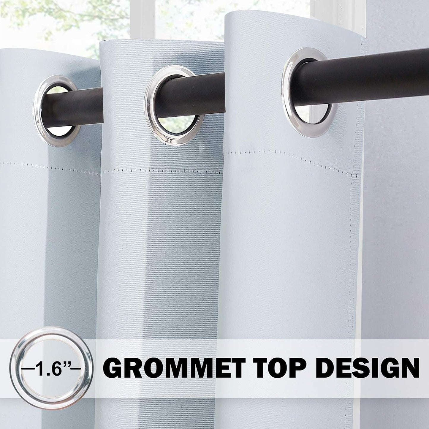 NICETOWN Blackout Curtains 2 Panels for Bedroom- Thermal Insulated Grommet Blackout Curtains 63 Inches Long for Living Room/Kitchen Rideaux occultants (2 Panels, W42 x L63 -Inch,Grey)