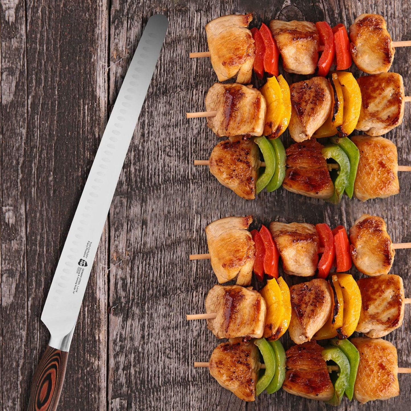 TUO Boning Knife - Razor Sharp Fillet Knife - High Carbon German Stainless Steel Kitchen Cutlery - Pakkawood Handle - Luxurious Gift Box Included - 7 inch - Fiery Phoenix Series