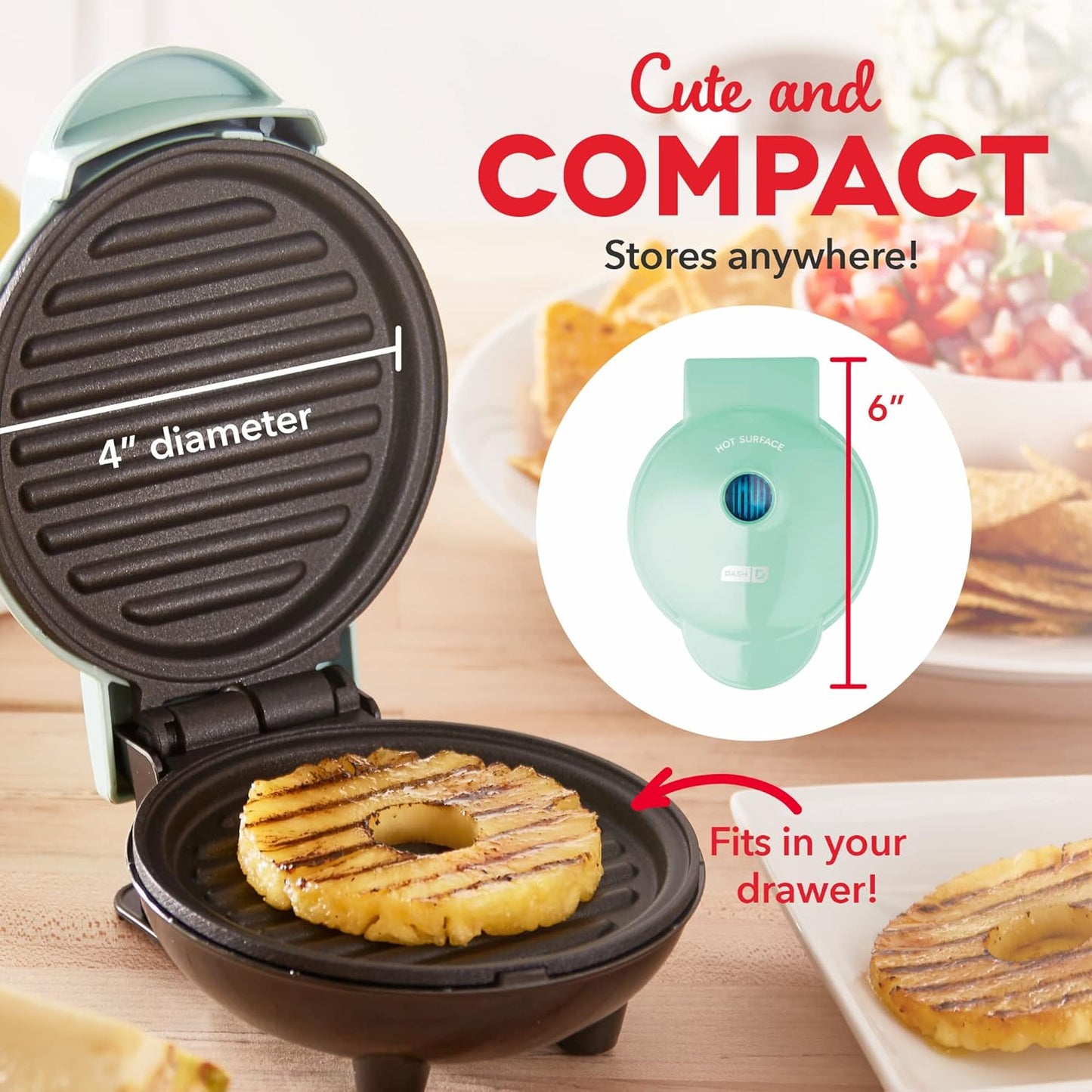Dash DMG001AQ Mini Maker Grill, Aqua
