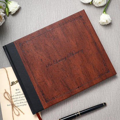 Funeral Guest Book for Memorial Service,Celebration of Life Guest Book for Funeral,Memorial Service Guest Book with 144 Pages， Brown 8X10″