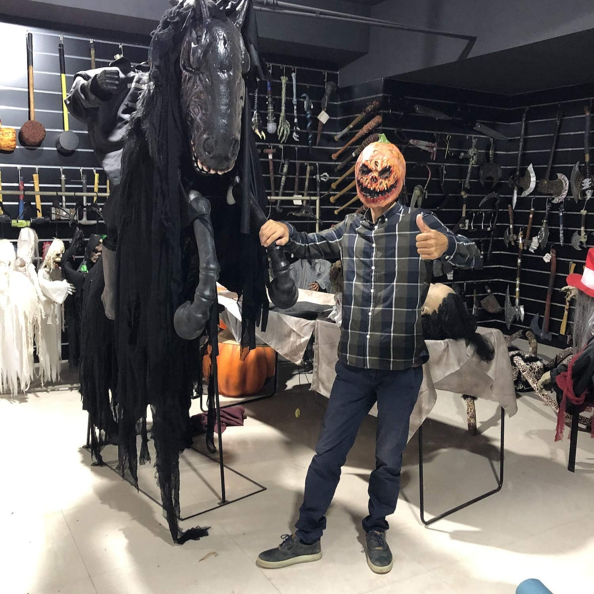 Bbrand Halloween Decoration Pumpkin Head Latex Masks