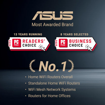 ASUS ROG Strix GS-BE12000 WiFi 7 Gaming Router - Tri-Band, 12Gbps, Mesh Coverage up to 3,300 Sq. Ft., 2.5G Port x8. Game Boost for Low Latency Gaming & Streaming. VPN support