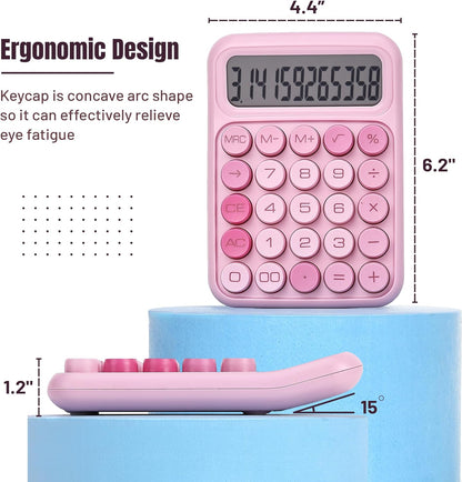 Mr. Pen- Mechanical Switch Calculator, 12 Digits, Large LCD Display, Orange With Big Buttons, Desktop, Cute and Aesthetic Design