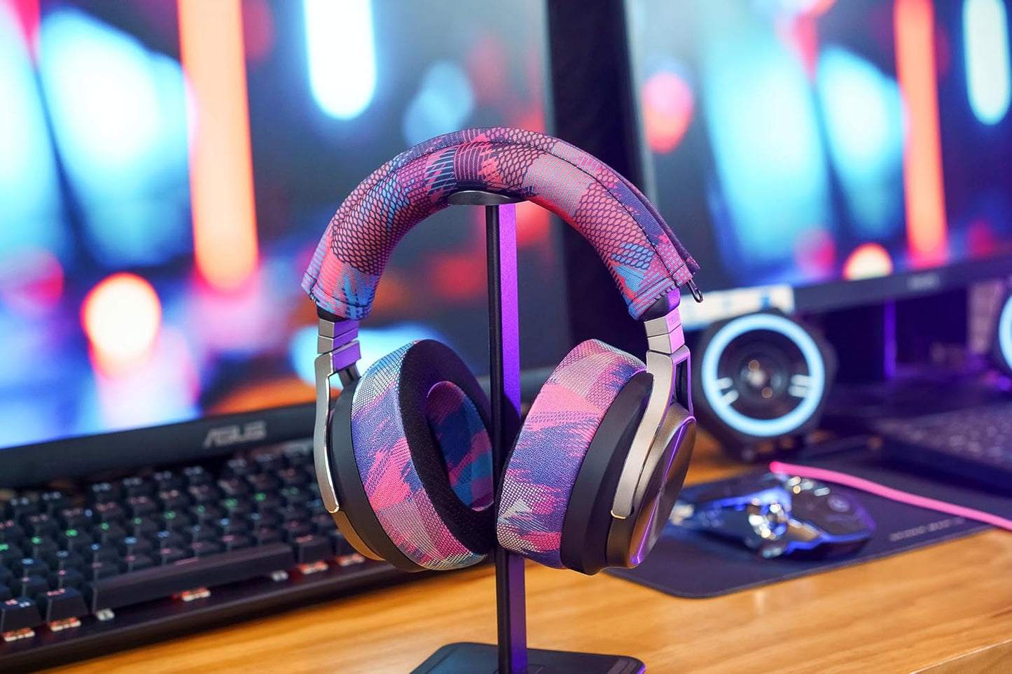 WC BandZ Virtuoso - Protective Headband Cover for Corsair Virtuoso Gaming Headsets - Machine Washable, No More Flaking Leather - Compatible with Virtuoso Wireless, XT, and SE | 90's Black