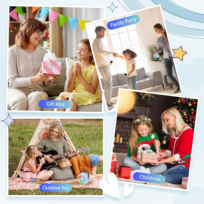 Karaoke Machine, Portable Bluetooth Karaoke Speaker with 2 Wireless Microphones and Party Lights for Kids and Adults, Birthday Gifts for Girls Boys Family Home Party (Beige2)