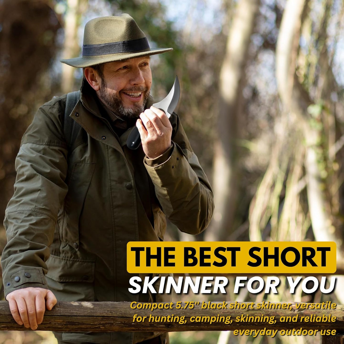 Szco Supplies Black Short Skinner Knife