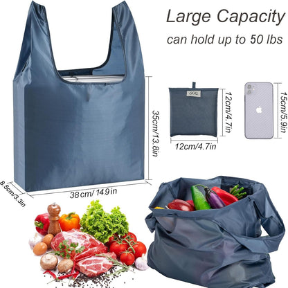 Purilite Select™ Reusable Grocery Bags – Heavy-Duty, Foldable, and Machine Washable (6-Pack