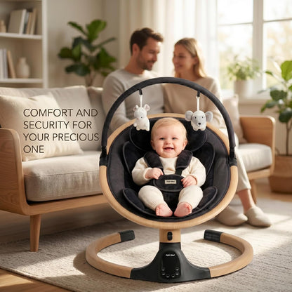 Baby Swings for Infants, Infant Swing, 3 Seat Positions, 5 Point Harness Belt, 5 Speeds and Remote Control - Portable Baby Swing for Indoor and Outdoor