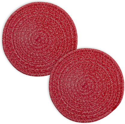 Trivets for Hot Dishes, Pots and Pans, 8 Inches Hot Pads 5 Pcs, Pot Holders for Kitchen, Heat Resistant Mat Protect Counter, Coasters Set Home Essentials Farmhouse Decor (Blue)
