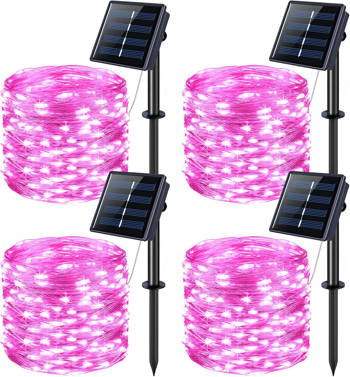 Solar Halloween Decoration Lights, JMEXSUSS 2 Pack 33FT 100 LED Orange and Purple Halloween String Lights, Halloween Lights with 8 Modes for Halloween Tree Yard Outdoor Spooky Party Garden Decorations