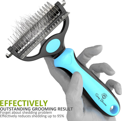Spring Blossoms-2 in 1 Professional Grooming Rake for Cats & Dogs-Dematting Comb for Easy Mats & Tangles Removing,Pet Brush Safe No More Nasty Shedding and Flying Hair (Orange)