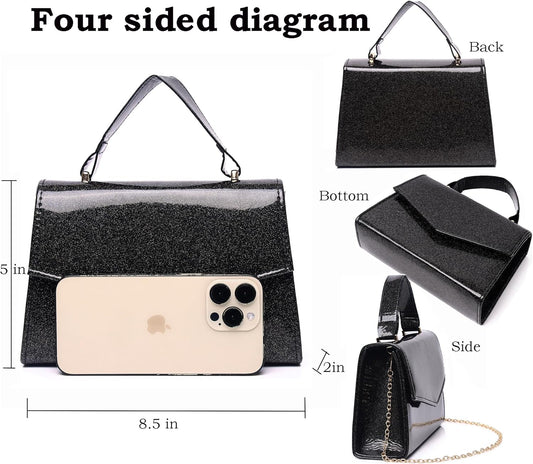 MUDUO Women's Glittering Evening Bag Party Clutches Wedding Purses Cocktail Prom Handbags - PuriLite