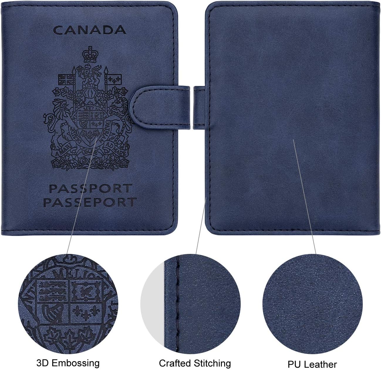 RFID Blocking Passport Holder Travel Wallet – Slim Faux Leather Passport Cover with Buckle Closure, Multi-Slot Organizer for Cards, Tickets, Cash, and SIM Cards - PuriLite