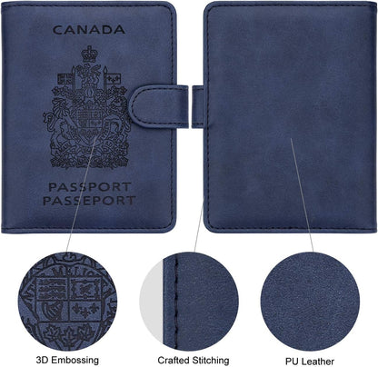 RFID Blocking Passport Holder Travel Wallet – Slim Faux Leather Passport Cover with Buckle Closure, Multi-Slot Organizer for Cards, Tickets, Cash, and SIM Cards - PuriLite