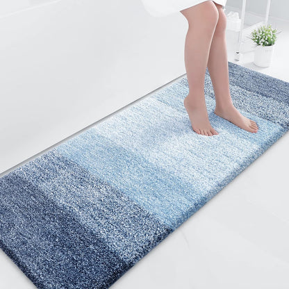 OLANLY Luxury Microfiber Bath Mat, Extra Soft and Absorbent Bathroom Mat, Non-Slip Plush Shaggy Bathroom Rug, Machine Wash Dry, Bath Rugs for Bathroom Floor, Tub and Shower, 16x24, Grey
