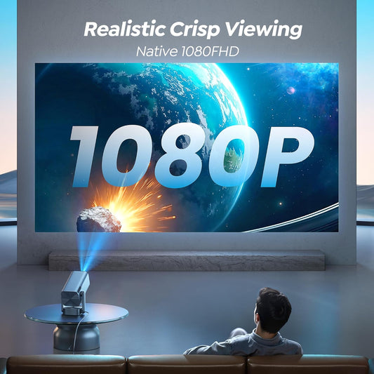 [270° Adjustable Stand] 2025 Mini Projector Upgrade Portable 1080P FHD TOPTRO Outdoor Movie Projector, Auto Vertical Keystone/Electric Focus, Home Projector for Phone/TV Stick/HDMI