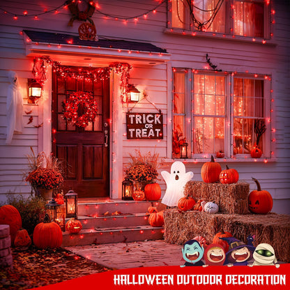 JMEXSUSS 2 Pack 75.5ft Orange Solar Christmas Lights, Total 400 LED Solar String Lights Outdoor Waterproof, 8 Modes Orange Halloween Lights for Tree Patio Garden Thanksgiving Halloween Decorations