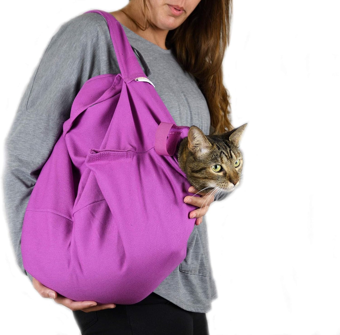 Cat-in-the-Bag Cozy Comfort Carrier - Small Caramel Pet Carrier for Cat and Cat Restraint for Medication Administration, Nail Clipping, Travel, Vet Visits, and Dental Care