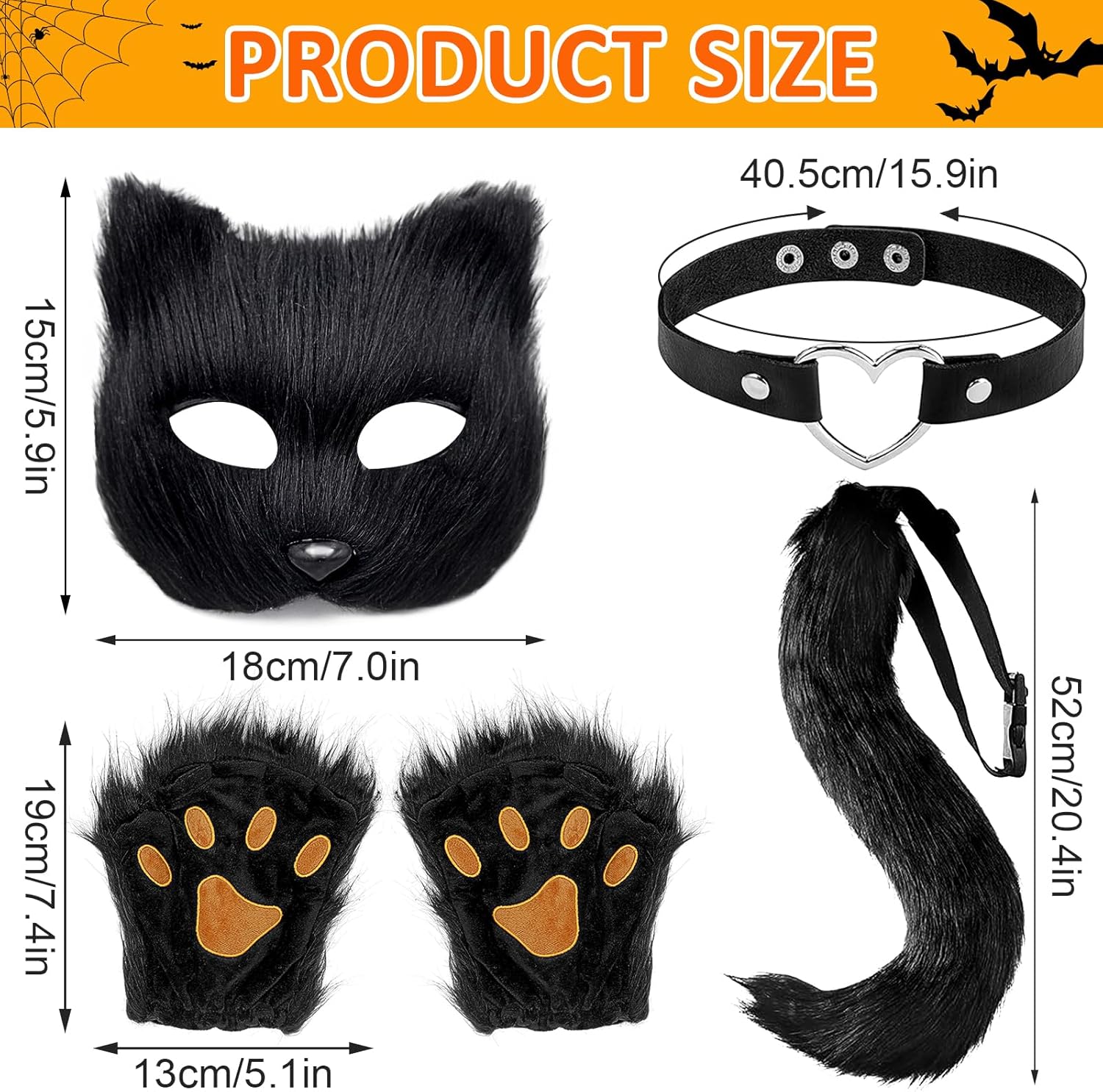 Therian Mask and Tail Set Furry Fox Mask Therian Fox Tail Halloween Set - PuriLite