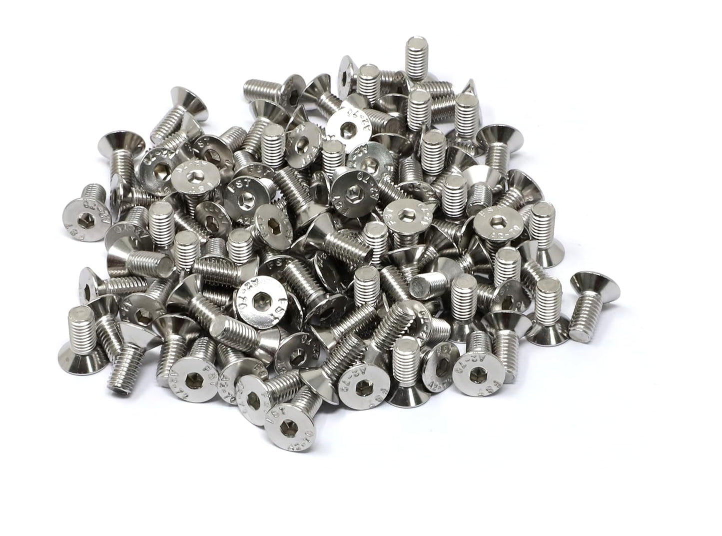 iexcell 5 Pcs M8 x 80mm Thread Pitch 1.25 mm Stainless Steel 304 Hex Socket Flat Head Cap Screws Bolts Kit