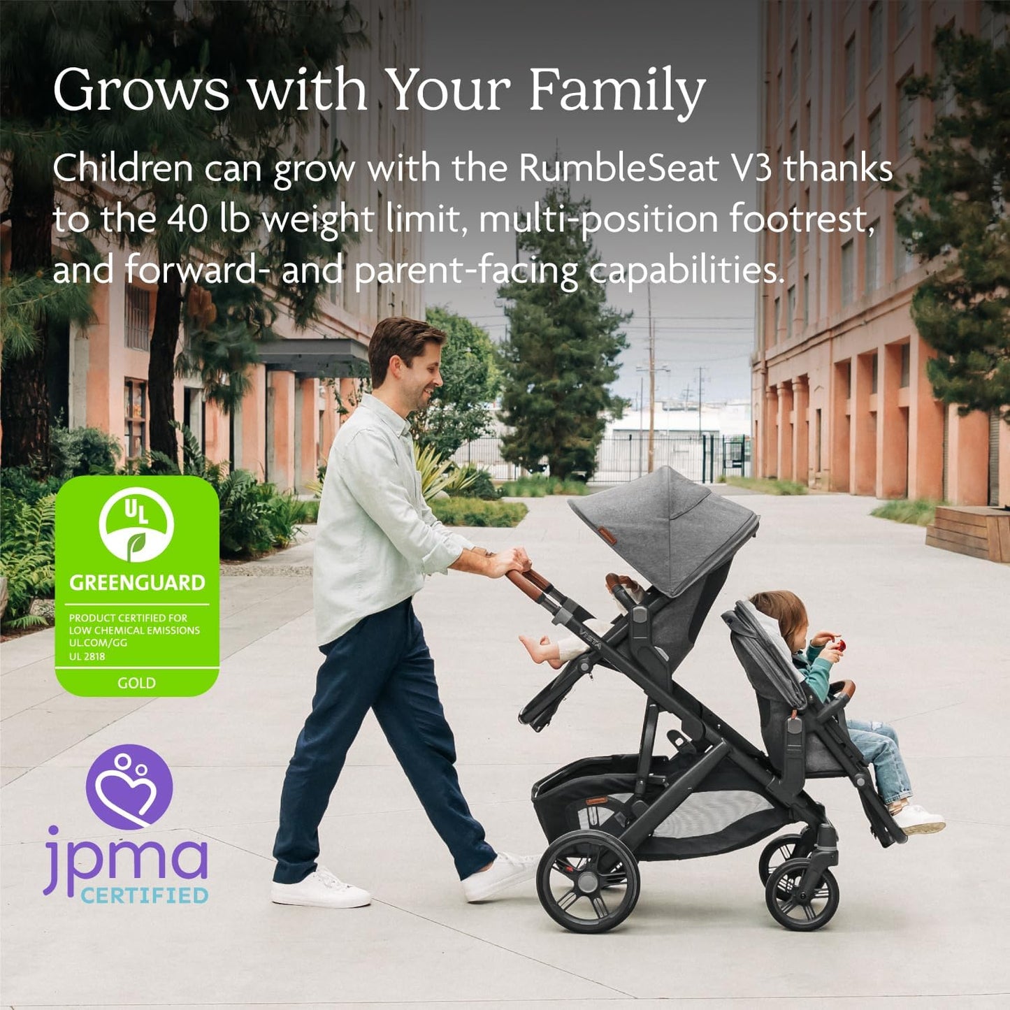 Toddler Stroller Seat | Tandem Double Stroller Seat with 5-Point Harness and Adjustable Canopy
