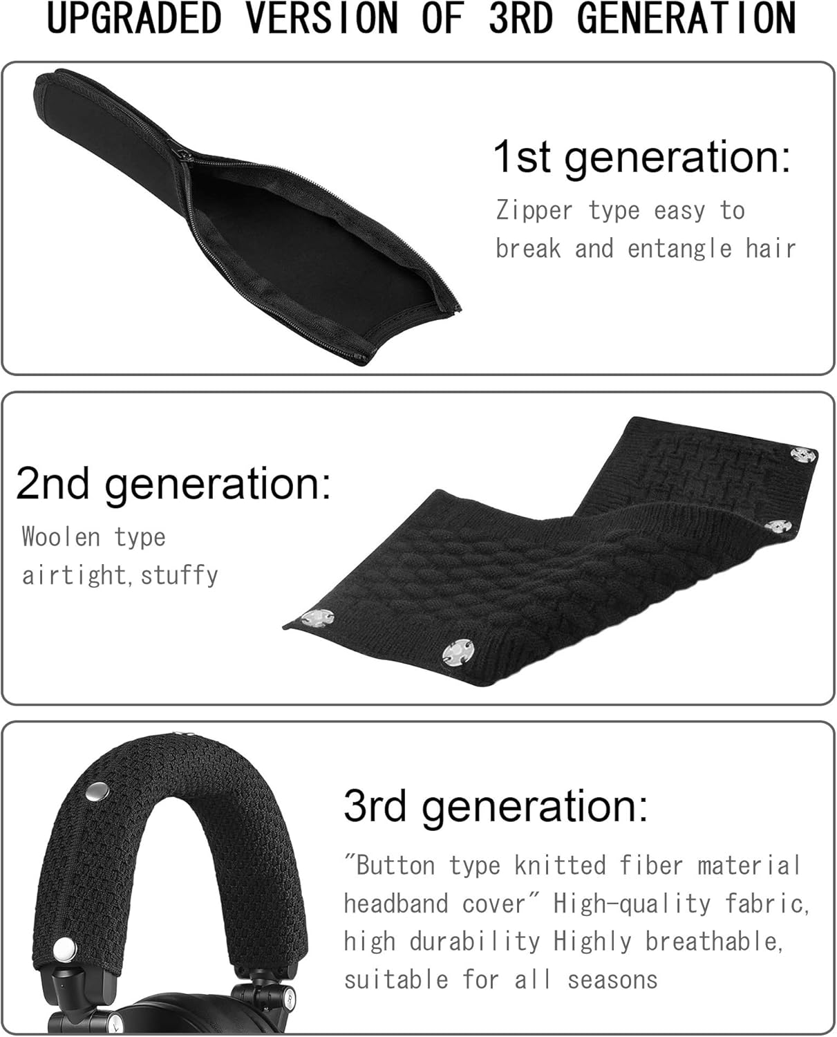 GEVO Replacement Headphone Headband Cover for AKGs, Senheiser, Sony, ATH, Audio-Technica, Shure, Panasonice Headsets,Headband Cushion Easy Installation