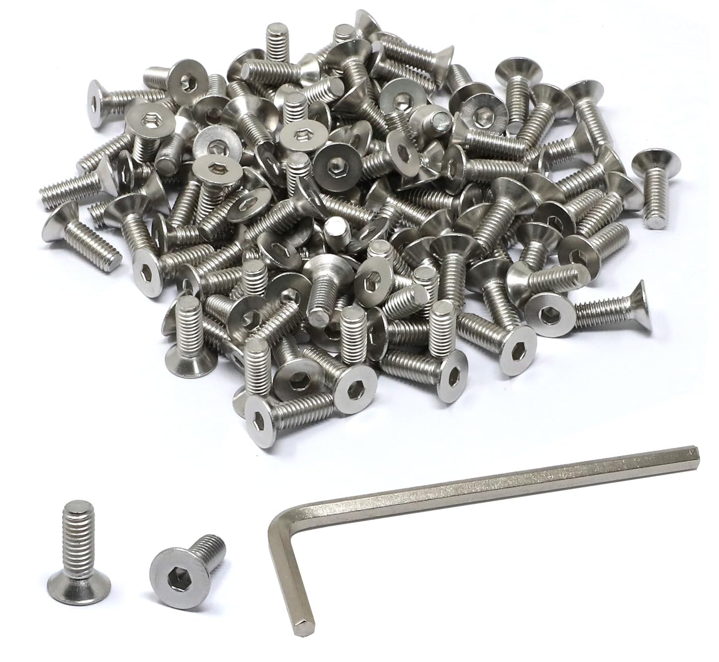 iexcell 5 Pcs M8 x 80mm Thread Pitch 1.25 mm Stainless Steel 304 Hex Socket Flat Head Cap Screws Bolts Kit