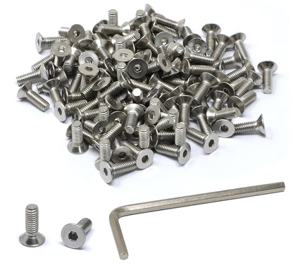iexcell 5 Pcs M8 x 80mm Thread Pitch 1.25 mm Stainless Steel 304 Hex Socket Flat Head Cap Screws Bolts Kit