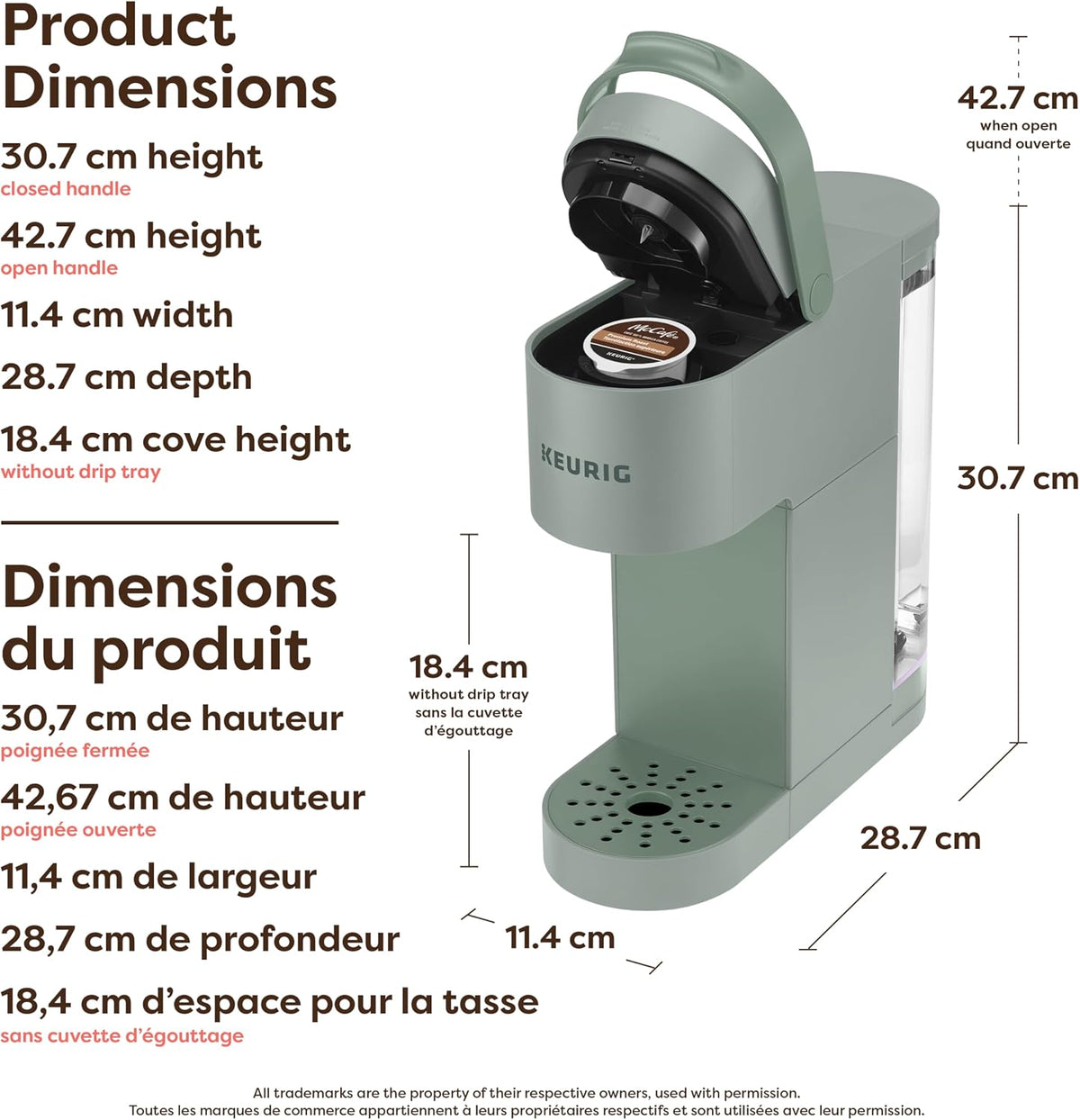 Keurig K-Mini Go Single Serve K-Cup Pod Coffee Maker, Sage