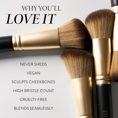 LAURA GELLER NEW YORK Dual-Ended Blush + Bronzer Brush - Blush Bronzer Contour Face Makeup Brush