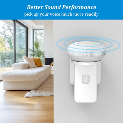 PlusAcc Wall Mount for Dot 5th & Dot 4th Gen & Pop & Google Nest Mini - Upgraded Alexa Dot 5th/Dot 4th Gen Outlet Holder Stand Shelf Accessories with Cable Management, No Drilling Required (White)