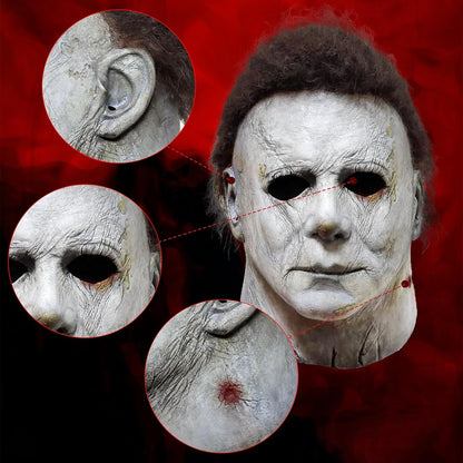 Halloween Mask for Adult With Classic Knife Scary Halloween Cosplay Costume Latex Mask Masquerade