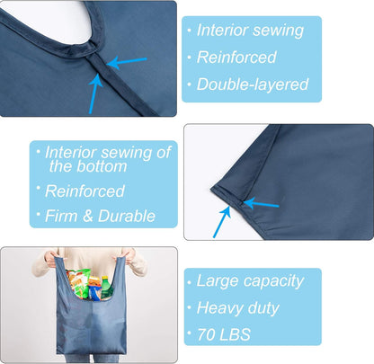 Purilite Select™ Reusable Grocery Bags – Heavy-Duty, Foldable, and Machine Washable (6-Pack
