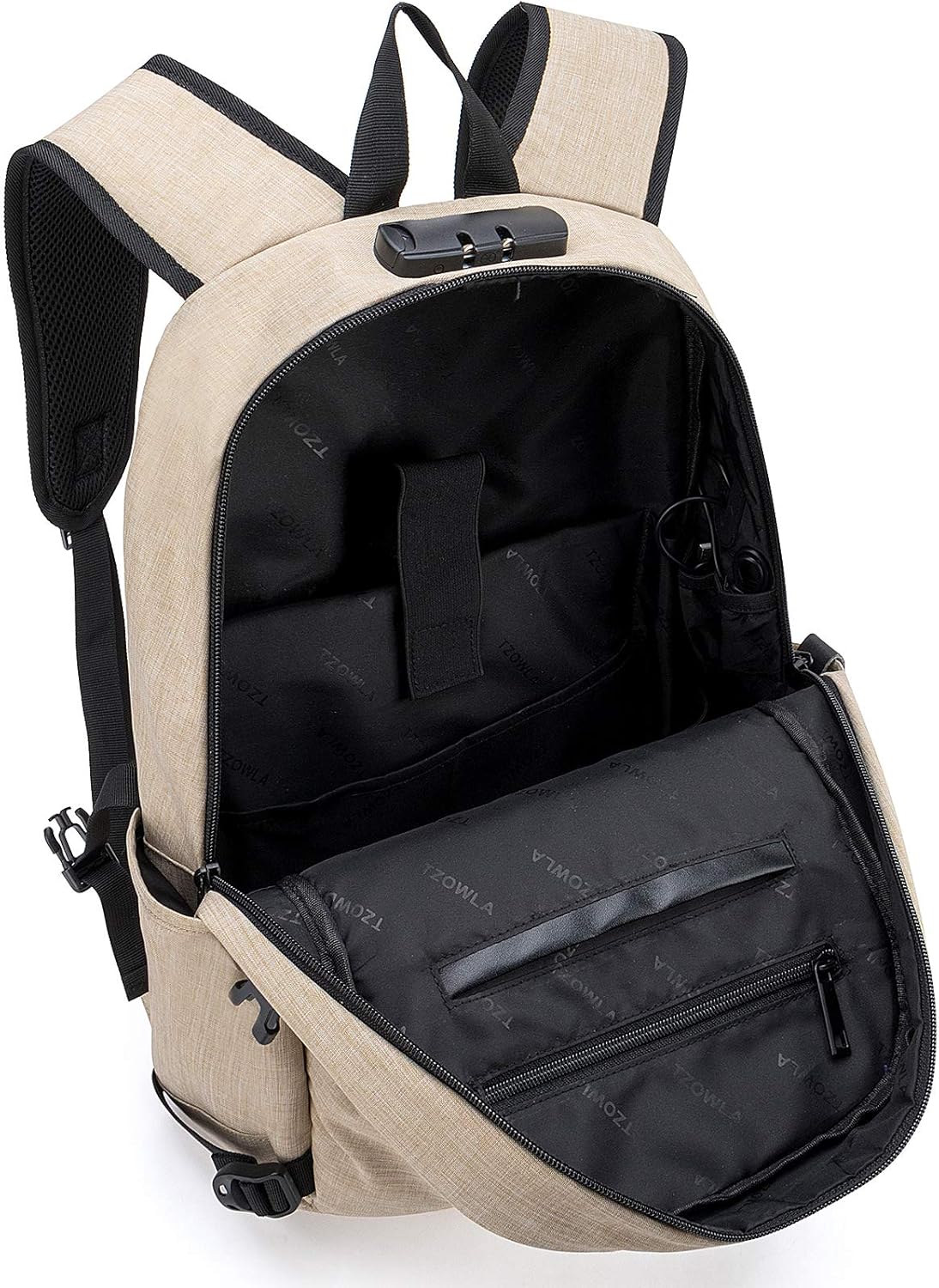 Tzowla Laptop Travel Slim School Backpack Water Resistant Anti-Theft Bag with USB Charging Port and Lock 15.6 Inch Computer Business Backpacks for Men Women College Student Gift,Bookbag Casual Daypack