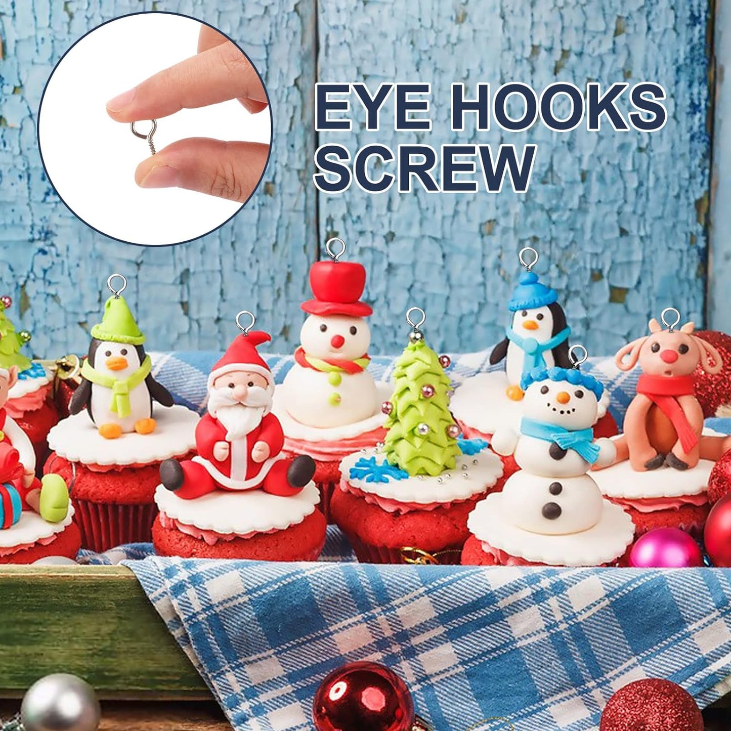 AUGSUN Eye Hooks, 12Pack 2.5 Inch Eye Hooks Heavy Duty 304 Stainless Steel Eye Screw,Screw Eyes Metal Screw Hooks Ring Screws Fasteners Hardware Tools