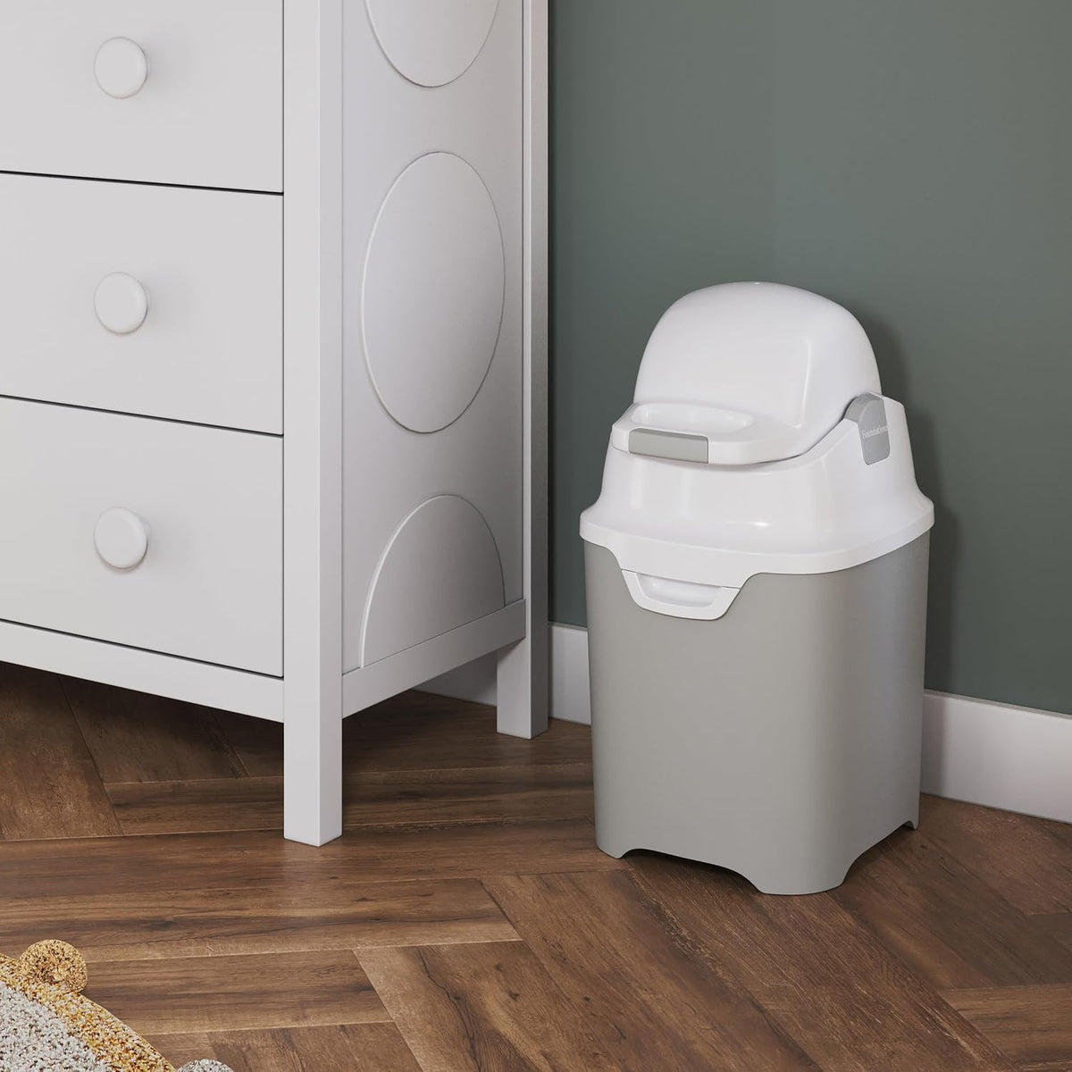 Mini Diaper Pail with Airtight Lid | Odor Control, 30-Diaper Capacity & Standard Bag Compatibility
