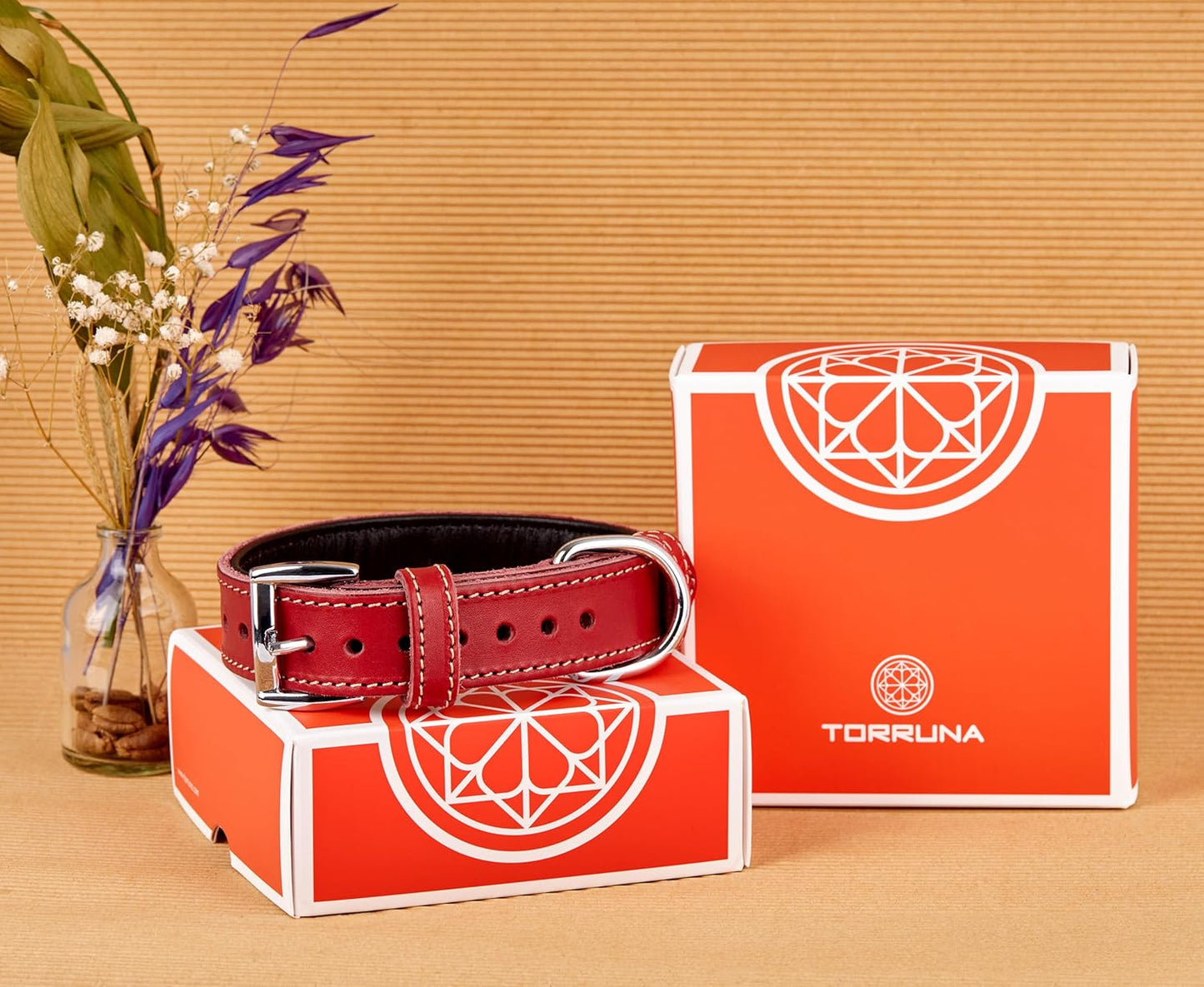 TORRUNA Soft Leather Dog Collar | Dog Collars for Small, Medium and Large Dogs | Durable Heavy Duty Dog Collars