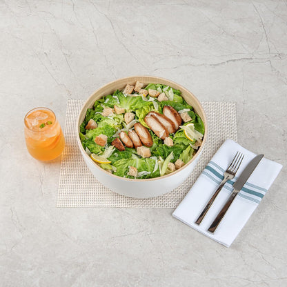 Restaurantware-Bambuddha 51 Ounce Extra Large Salad Bowl, 1 Heavy-Duty Round Salad Bowl - Sustainable, Reusable, Blue Bamboo Serving Dish, for Serving Salads, Fruits, and Appetizers