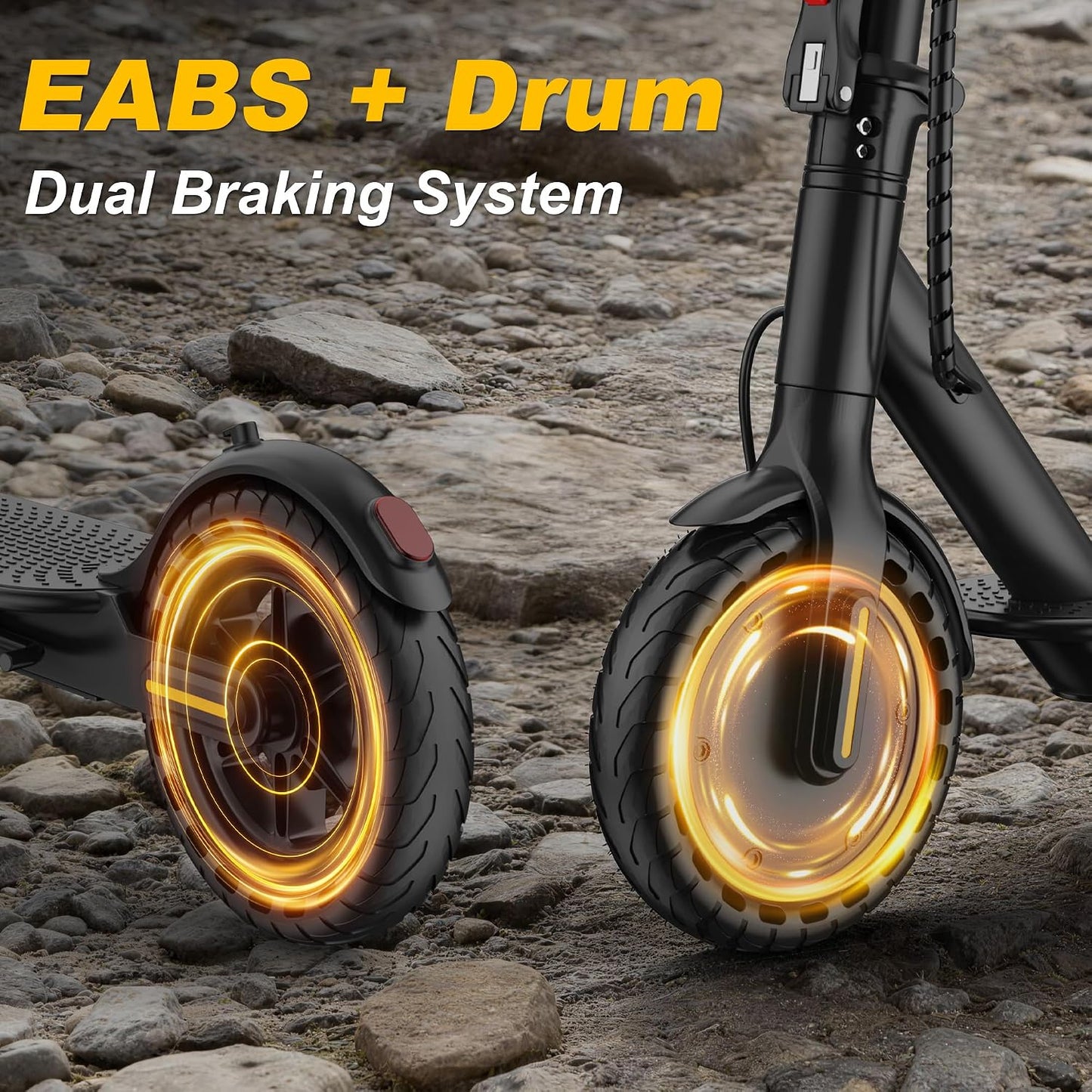 Electric Scooter, 350W Power Motor, Max 30 KM/H & 20-30 KM Range, 8.5" Solid Tire, Foldable Commuting E-Scooter for Adults & Teens with Dual Brake, Max Load 120KG