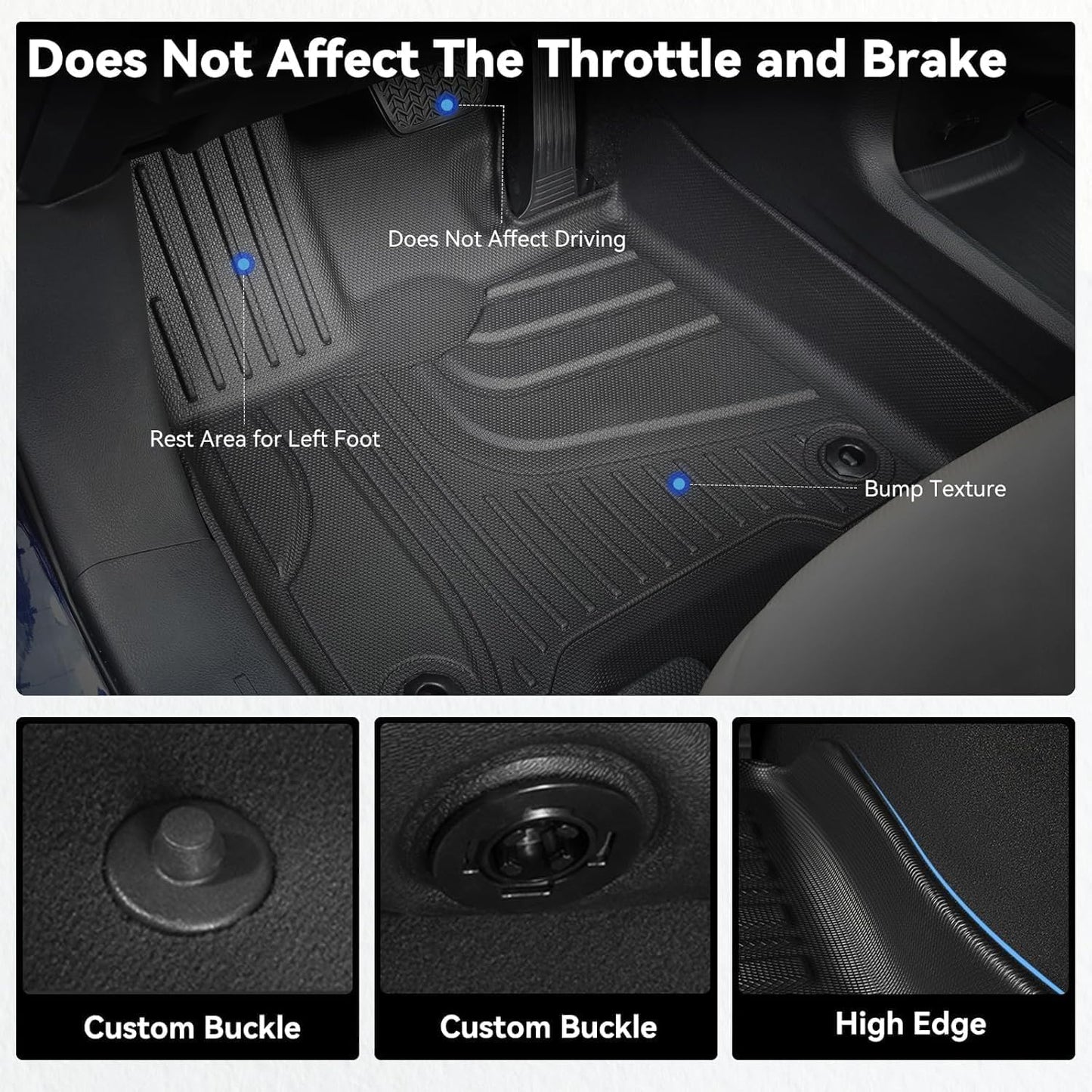 AOMSAZTO Floor Mats & Trunk Mat for 2024 2025 Chevy Equinox EV (Non Fuel),TPE All Weather Protection 2 Rows Car Floor Liners with Cargo Liner for Chevrolet Equinox EV (Non Fuel)